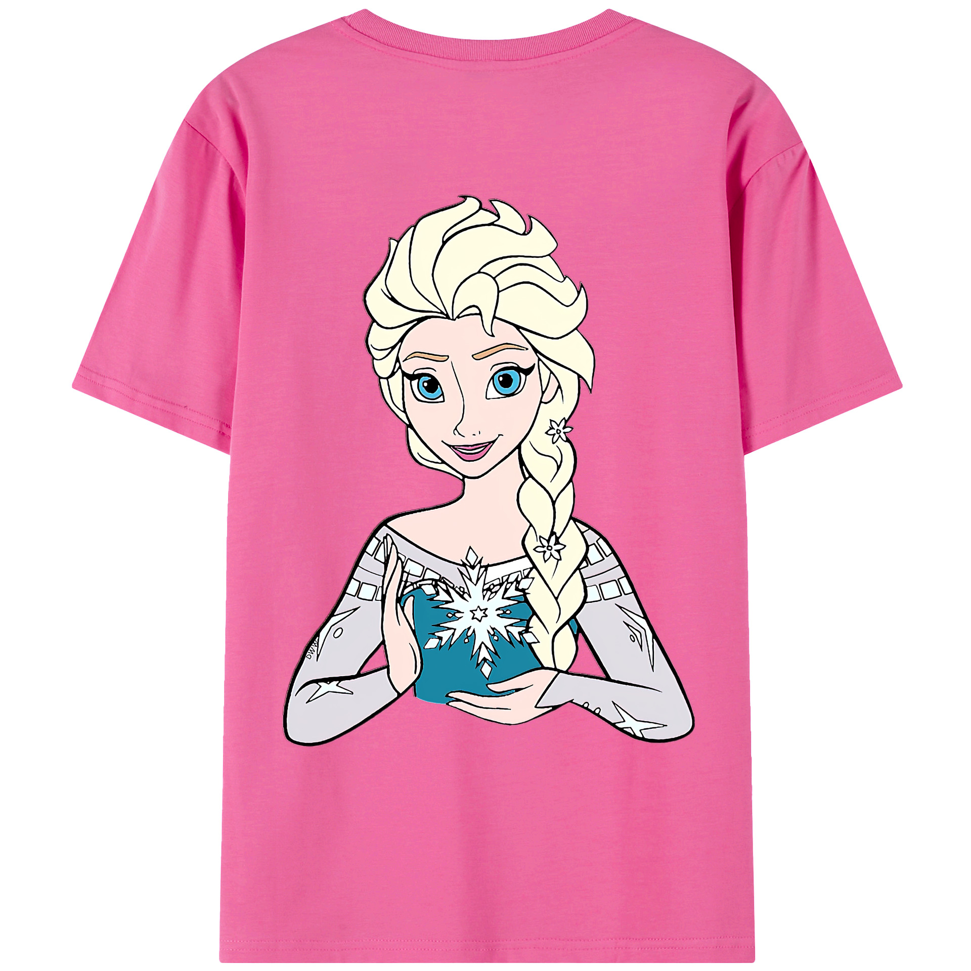 （画像用） アナと雪の女王 アンナ エルサ Frozen Anna Elsa レディース半袖Tシャツ(バックプリント)